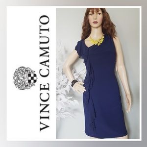 Vince Camuto Navy Ruffle Dress